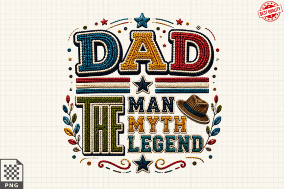 Evaluating the Dad Legend Faux Yarn T-shirt Png Design for Digital Crafting