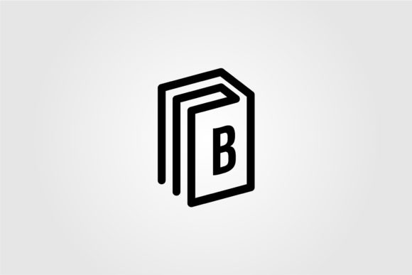 Line Art Book Logo Icon Letter B Vector