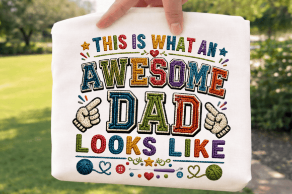 Mastering the Awesome Dad Faux Yarn T-shirt Png Design for High-Quality Sublimation