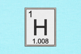 Periodic Element 1 Hydrogen Applique: A Creative Fusion of Science and Stitching