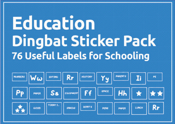 Strategic Organization with 70 School Home Educational Stamps Labels