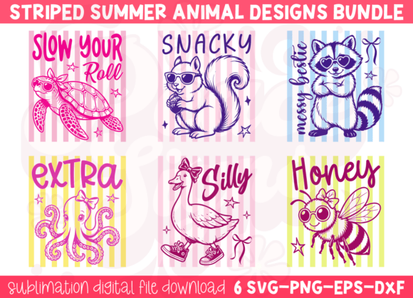 Stripes Funny Animal Pun SVG PNG Bundle: A Versatile Digital Design Resource